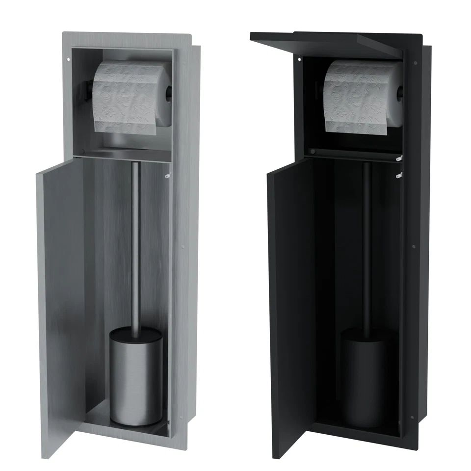 HAGO® WC Modul Toilettenpapierhalter Unterputz Edelstahl 200x600mm Wandnische UP