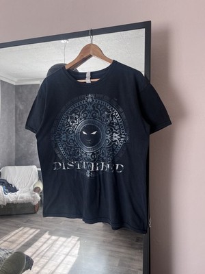 Disturbed 2010 T-Shirt Größe Large L schwarz Rock Band Tee Grunge Goth Skull Tee