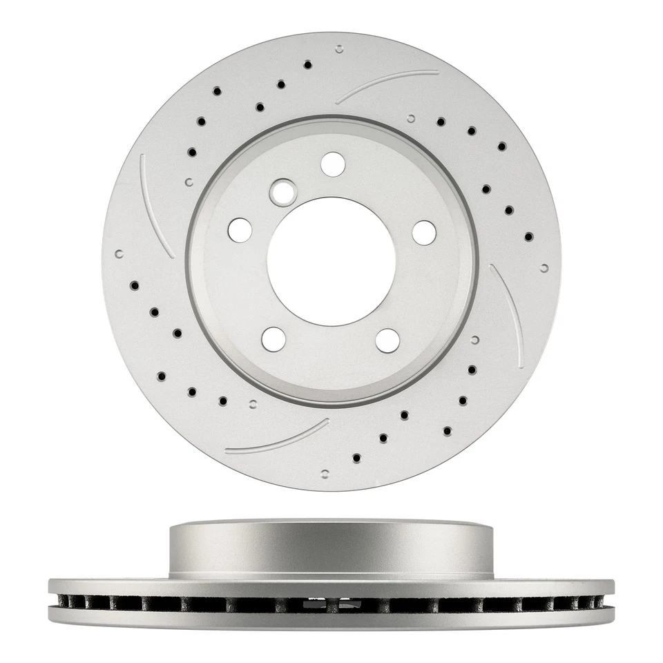 Front Drilled & Slotted Disc Brake Rotors Fits 2001-2006 BMW 325Ci 34116864058 - Image 2 of 4