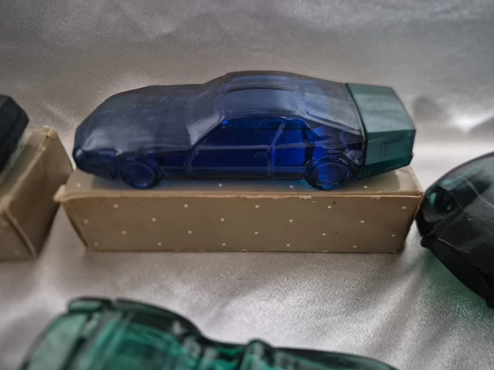 Vintage Avon Car Cologne Bottles Collectible Glass Decanters 8x  Lot W/ Stickers - Image 4 of 4