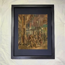 Marsh, Reginald "Smokehounds" CUSTOM FRAMED Art