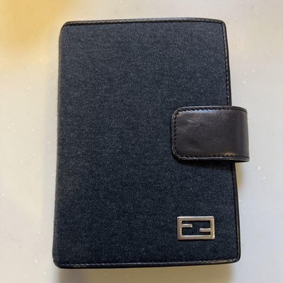 Fendi Planner Cover Used Good Condition Authentic 6 Rings  Wool  Leather Japan
