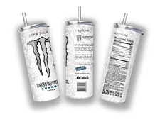 Energy Drink  20 OZ STAINLESS STEEL TUMBLER CUP +LID/STRAW