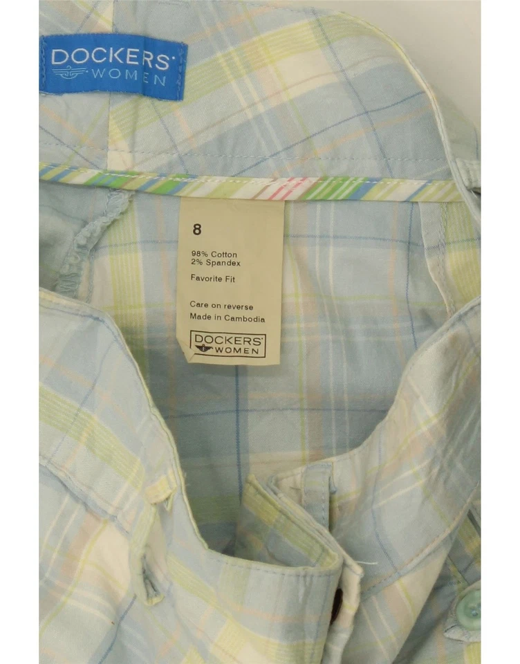 DOCKERS Womens Favorite Fit Casual Shorts US 8 Medium W30 Blue Check BA18 - Image 3 of 3