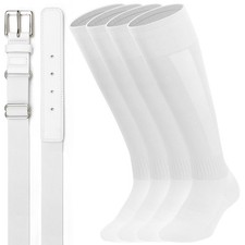 Baseball Socks and Belts Combo for Youth and Adult, Elastic Softball 2 Pair S...