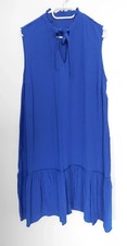 #5 Kleid • Gr. 46 • blau • Kurzarm • Volant Schleife