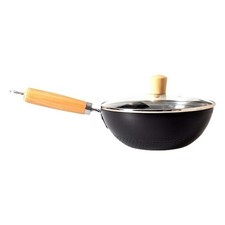 Japanese Style 20cm Uncoated Small Wok for Induction Gas and Electric Stove