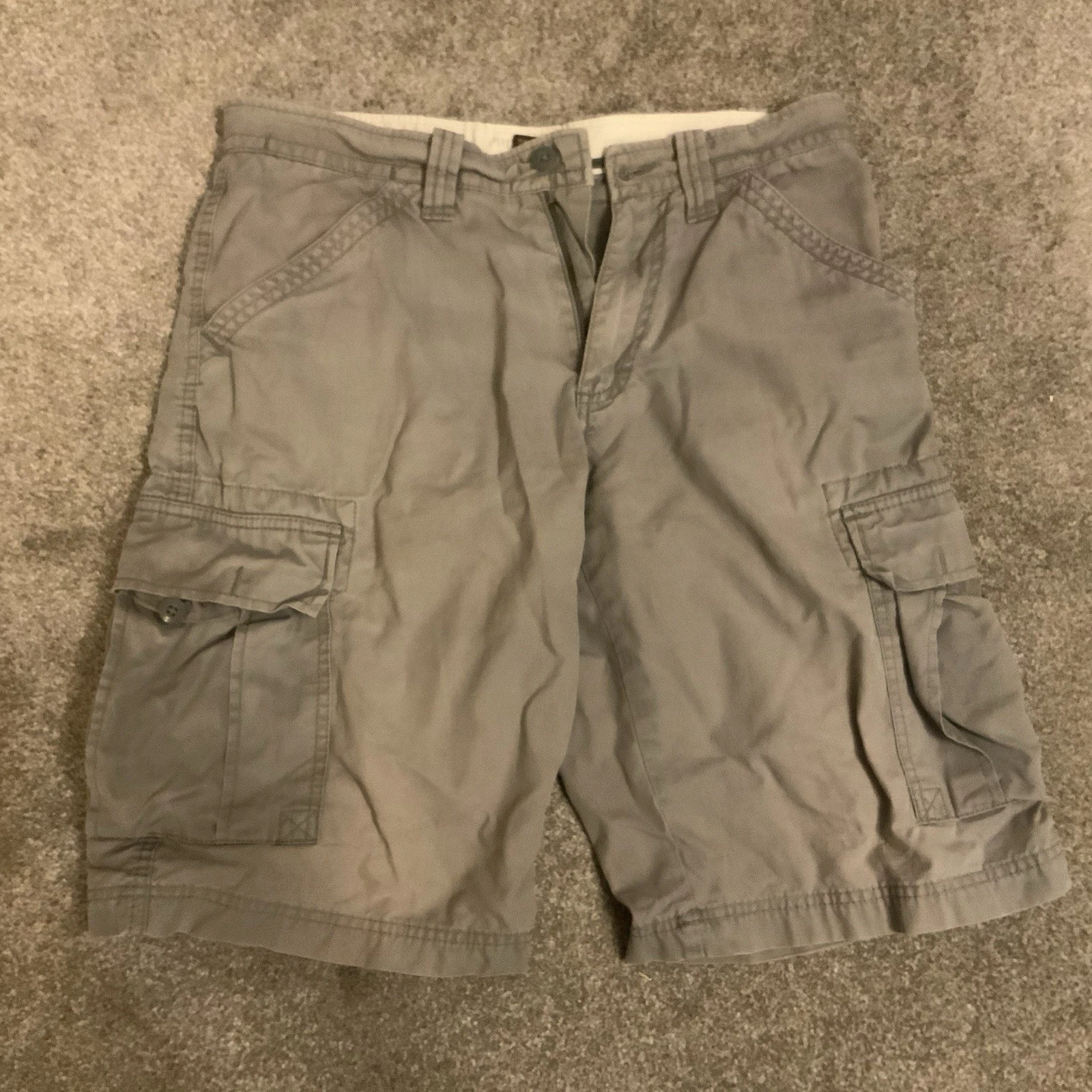 Napapijri Cargo Shorts W32 Large Beige Walking Hiking Utility Vintage Mod