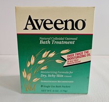 NOS VTG 90s AVEENO NATURAL COLLOIDAL OATMEAL BATH TREATMENT 8 Packets RYDELLE