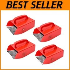 Ergonomic 4-Pack Berry Pickers & Rakes with Metallic Comb for Easy Harvesting