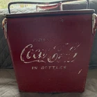 Coca-Cola Vintage Red Metal Cooler Soda Theme - Drink Coca-Cola in Bottles