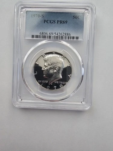 SILVER 1970 S PR69 MINT KENNEDY HALF DOLLAR GRADED PCGS 40% AG COIN
