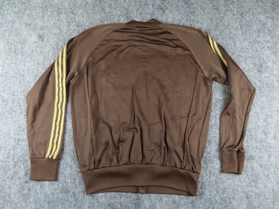 Vintage Adidas Jacket Mens 2XL Brown Gold Firebird Track 3 Striped USA Y2K - Image 4 of 4