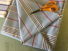 135 cm x 137 cm  Ian Mankin Worthing stripe blue Fabric Remnant 100% cotton