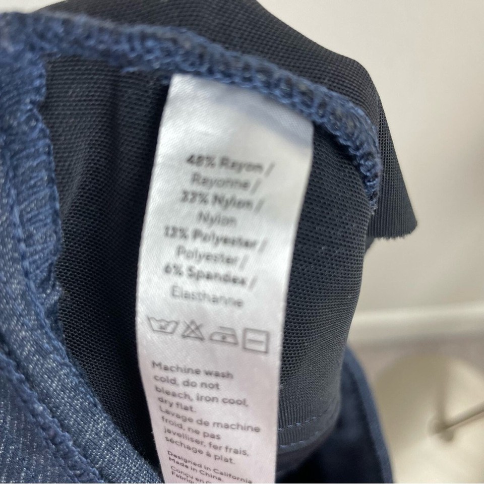 Honeylove Blue Gray Knit Ever Ready Pant Medium Stormy Blue Denim Look