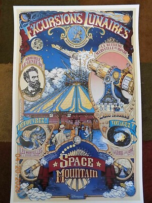 1995 Disney Euro Space Mountain Disneyland Paris 11x17 Poster | eBay