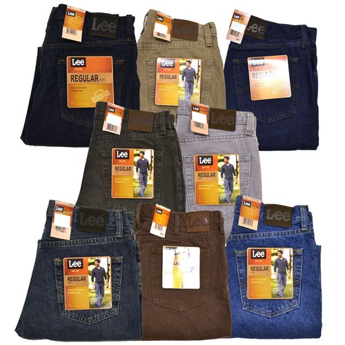 Lee Regular Fit Mens Jeans Denim Zip Fly 5 Pockets Straight Leg Blue All Sizes Ebay