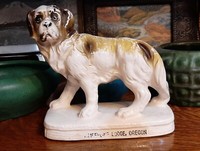 RARE Timberline Lodge Vintage St.Bernard Dog Pottery Souvenir  Oregon Mt Hood 