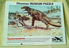DINOSAUR PUZZLE VINTAGE FRAME TRAY 1982 TYRANNASAURUS SCHOLASTIC 0590372483.