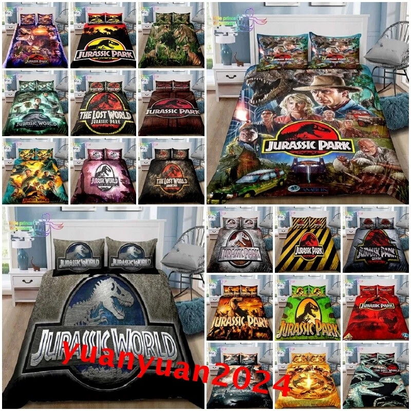 Jurassic Park Dinosaur 3D Duvet Cover Pillowcase Single Double King Bedding Set