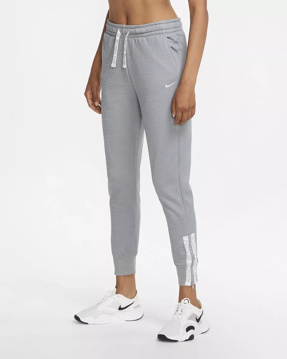 New Nike Women's Therma Training Pants CU5662-073 Particle Grey/Heather -  Large