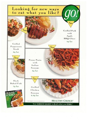 1997 Healthy Choice Eat What You Like TV Dinners Vintage Print Advertisement