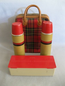 vintage plaid thermos