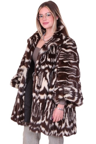 coat skunk fur jacket giacca pelliccia puzzola pelzmantel fourrure sable 臭鼬皮夾克 - Picture 8 of 10