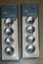8X Brainerd 1-1/4" Faceted Acrylic Chrome Cabinet Knobs Round Lot of 8