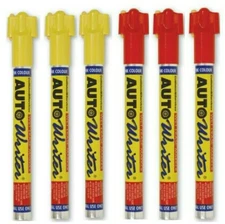U.S. Chemical & Plastics AUTOWRITER PENS Yellow & RED - 6 Pens (3 YELLOW 3 RED