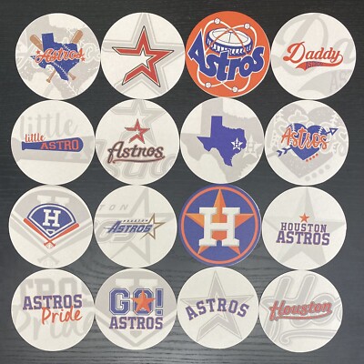 Lot Of 16 Houston Astros Baseball 4’’ Round Cardboard Coasters Nice ...