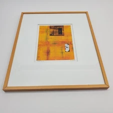 2001 Limited Edition Abstract Screenprint Orange/Silver Metallic Art Signed JAX