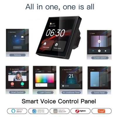 Tuya Wifi 4'' Smart Home Control Touch Panel Built-in Alexa ZigBee Gateway