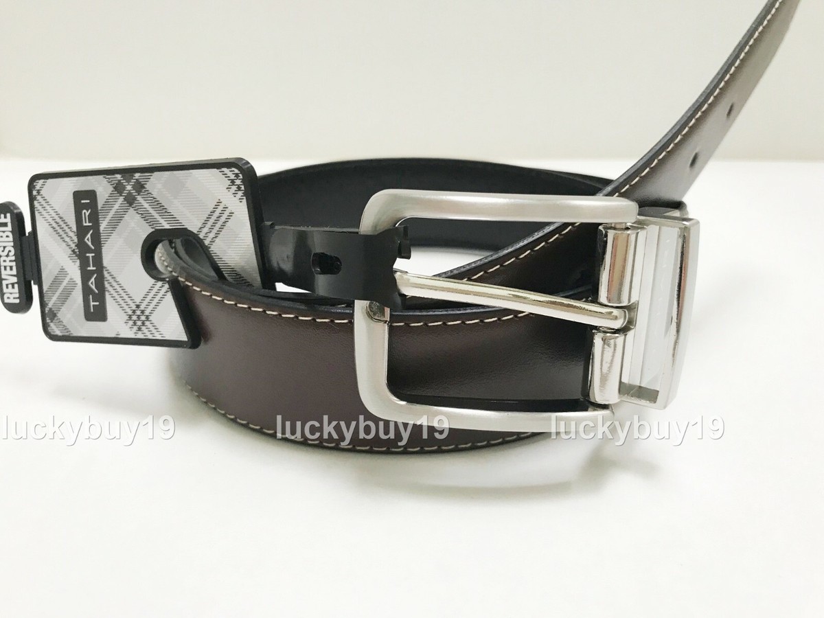 NWT TAHARI 12002 Brown Black Reversible Belt 32,34,36,38  display picture 3