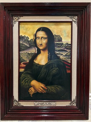 MONA LISA LEONARDO DA VINCI After French Oil Painting By Sarmiento, Framed