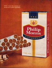 A9 Philip Morris King Size Cigarettes Non Filtered Smokes 1961 Life Mag Print Ad
