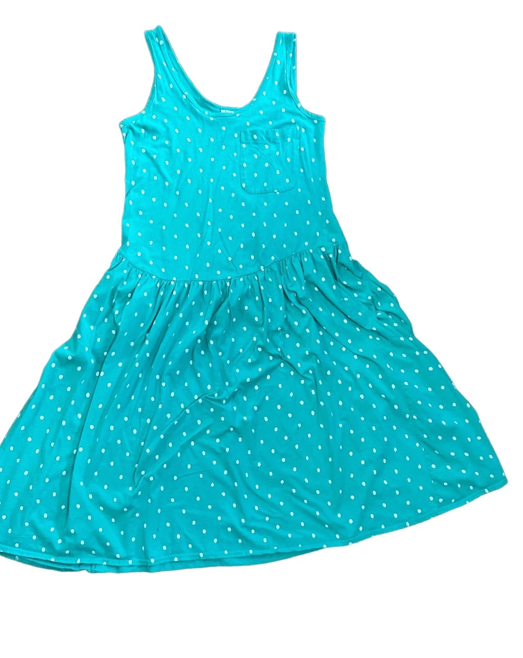 UNDERCOVER Abito Victoria’s Secret vintage turchese bianco a pois aderente e svasato etichetta oro