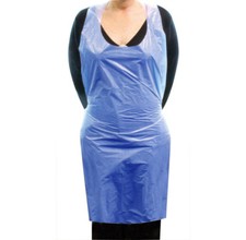 1000 Disposable Aprons Waterproof Polythene Blue or White | Flat Pack or Roll