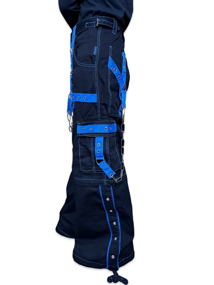 Tripp NYC Goth Skate Grunge Straps Baggy Bondage y2k Blue Pants