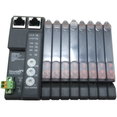 Omron E3X-ECT Sensor Comm Unit + 8x Omron E3X-MDA0 2CH Digital Fiber Amps