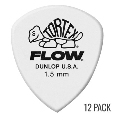Jim Dunlop Tortex Flow Plektrum Player Pack - 12er Pack - weiß - 1,5 mm