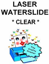 LASER Printer Water Slide Decal Paper - 2 Sheets - CLEAR