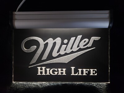 ''Its Miller Time!'' Miller High Life Black Tint Tavern Hanging Light Sign