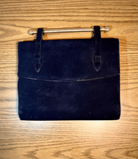 Bienen Davis handbag vintage black silk/ complete with mirror