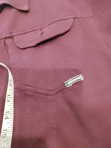 Gitano Denim Jean Jacket M L Oversize Burgundy Wine Unisex Cropped - Picture 7 of 8