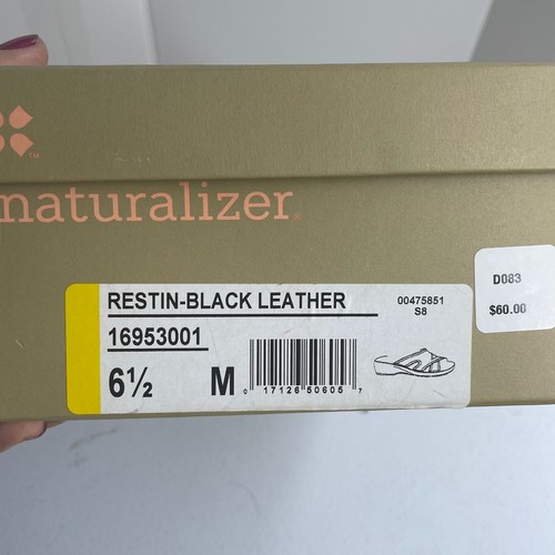Naturalizer Women Restin Black Leather Slip-On Sandals Women's SZ 6.5 M Comfort - Picture 7 of 7