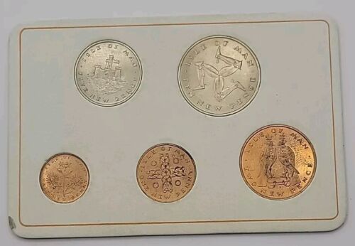 1971 Queen Elizabeth II Münzen der Isle of Man fünf 5 Münzsatz Sammlung 1⁄2p - 10p - Bild 2 von 7