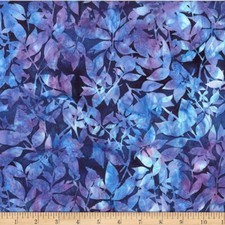 Hoffman Batiks Fabric - Bali Batik - Sapphire Distressed Leaves V2550-230