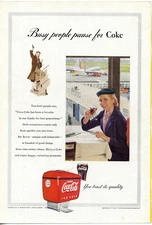 Coca Cola 1953 Busy People Pause For Coke Vintage Original Print Advertisement