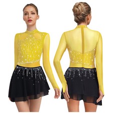 Women Leotard Samba Dresses Performance Costumes Jazz Outfits Uniforms Bodysuit